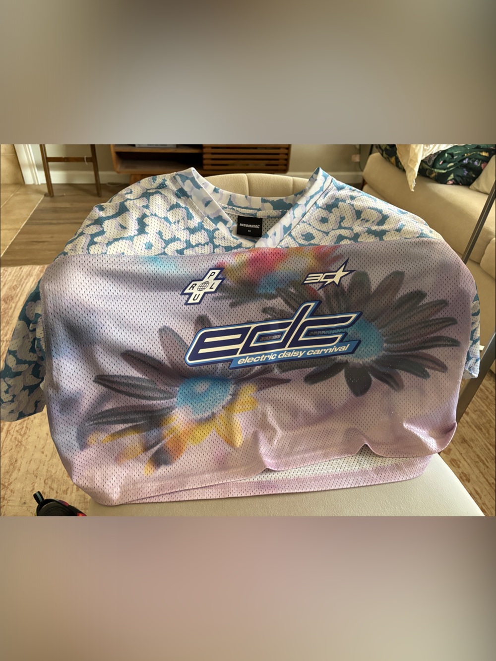 Electric Daisy Carnival EDC Women's Mesh Jersey in Purple & Blue